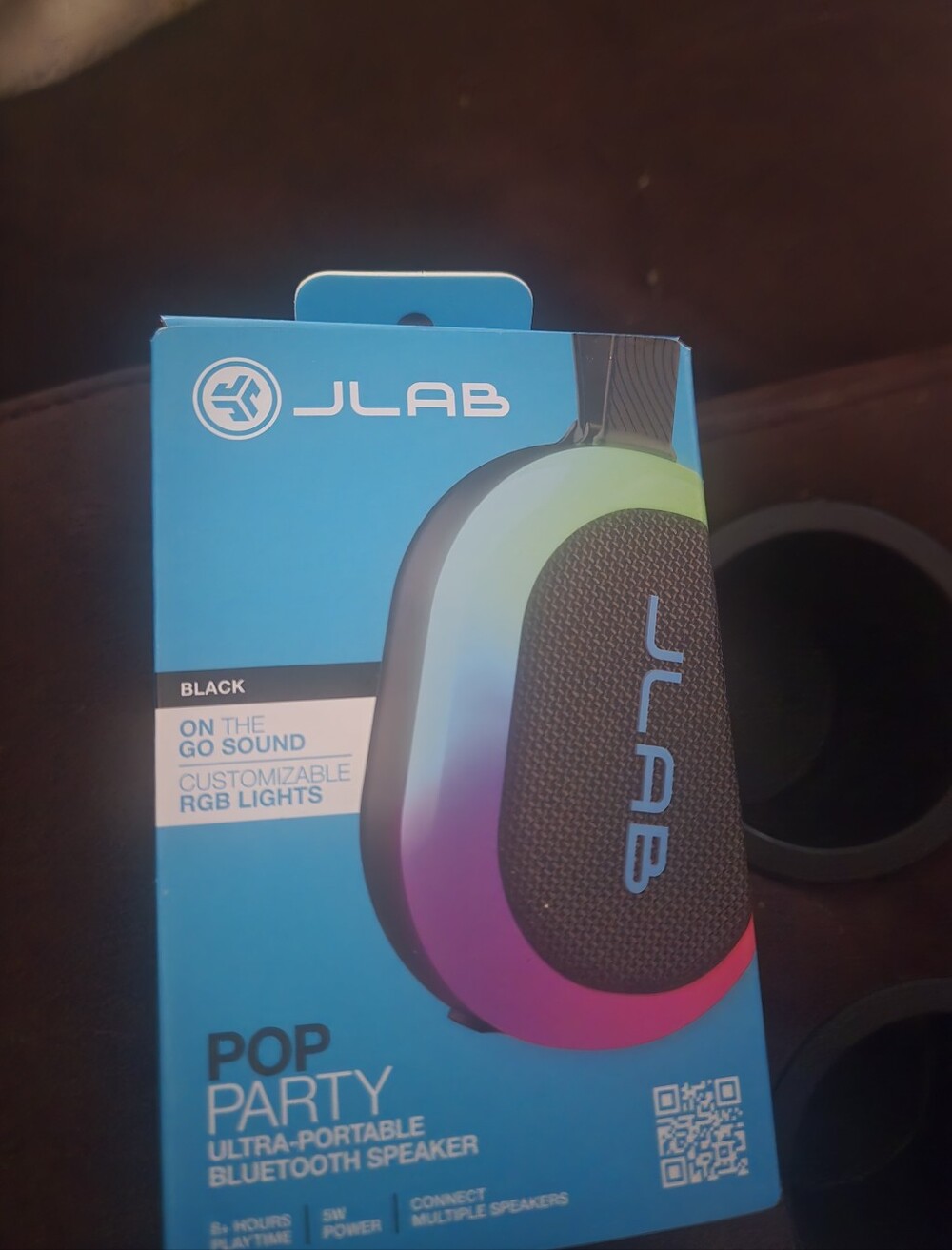 JLab Pop Party Bluetooth Speaker with RGB Accent - Black/Multicolor